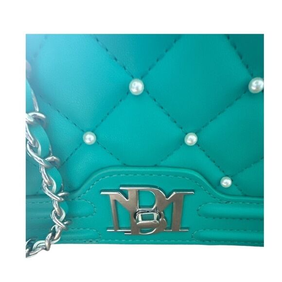 Badgley Mischka Teal Pearl Crossbody Bag - Picture 3 of 7